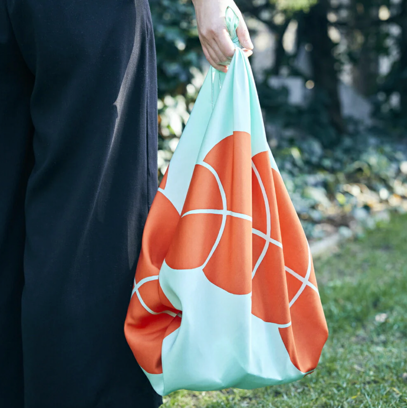Furoshiki Coloured Wrapping Cloth - Blue and Orange