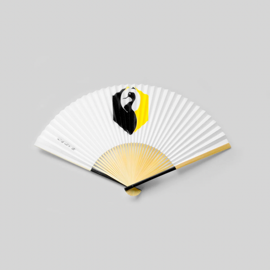 KAMON: Folding Fan Korin Turtle Shell and Crane